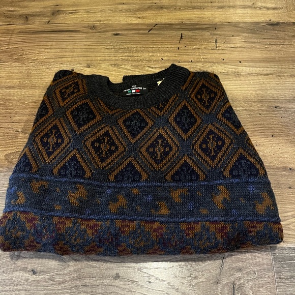 Vintage 90s Grandpa Sweater Geometric Knit Pullover - The Italian Sweater Co. XL - Picture 11 of 11